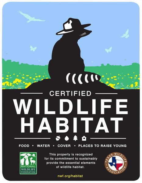 Certified Wildlife Habitat sign from the National Wildlife Federation